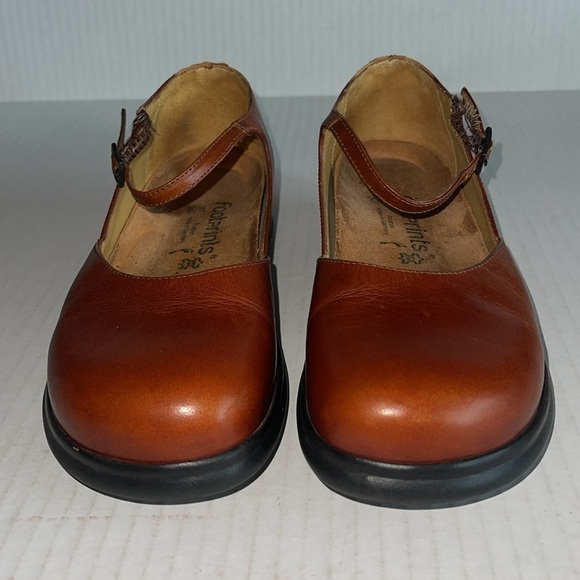Footprints By Birkenstock Chestnut Leather Mary Jane Clogs - Picture 3 of 12